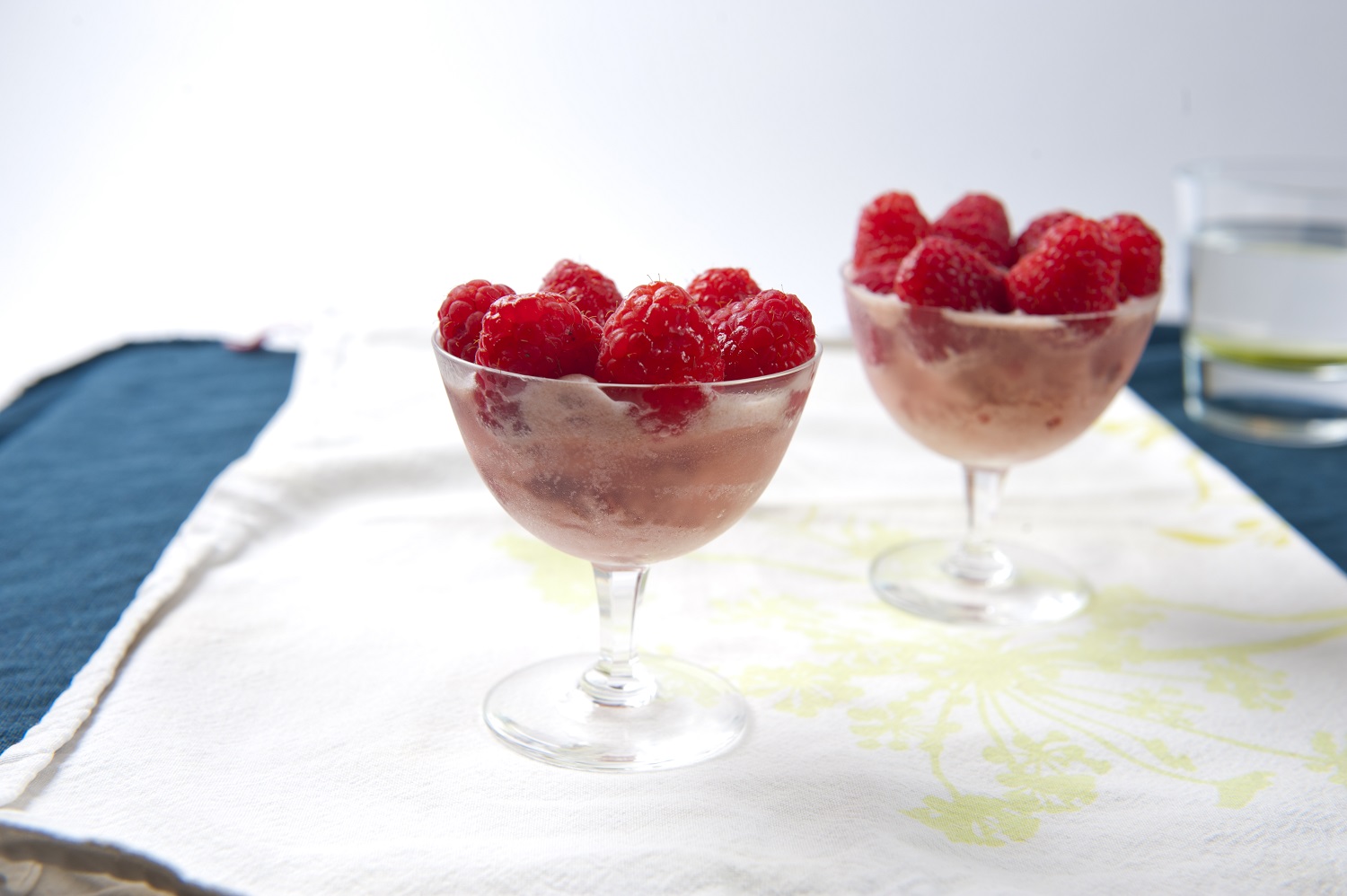 Veggipedia - Dessert with raspberries and sorbet ice cream