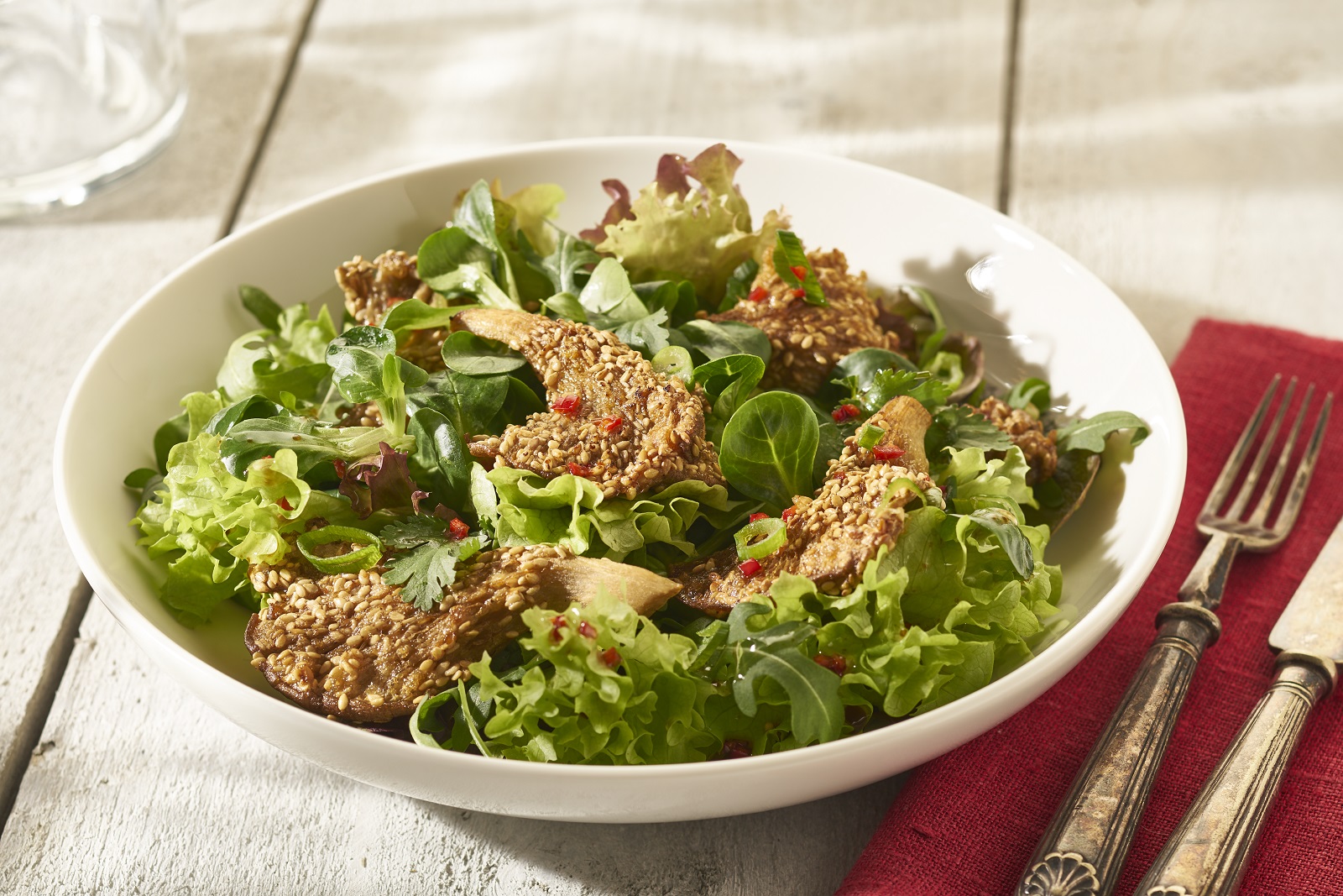 Veggipedia - Salad with oyster mushrooms