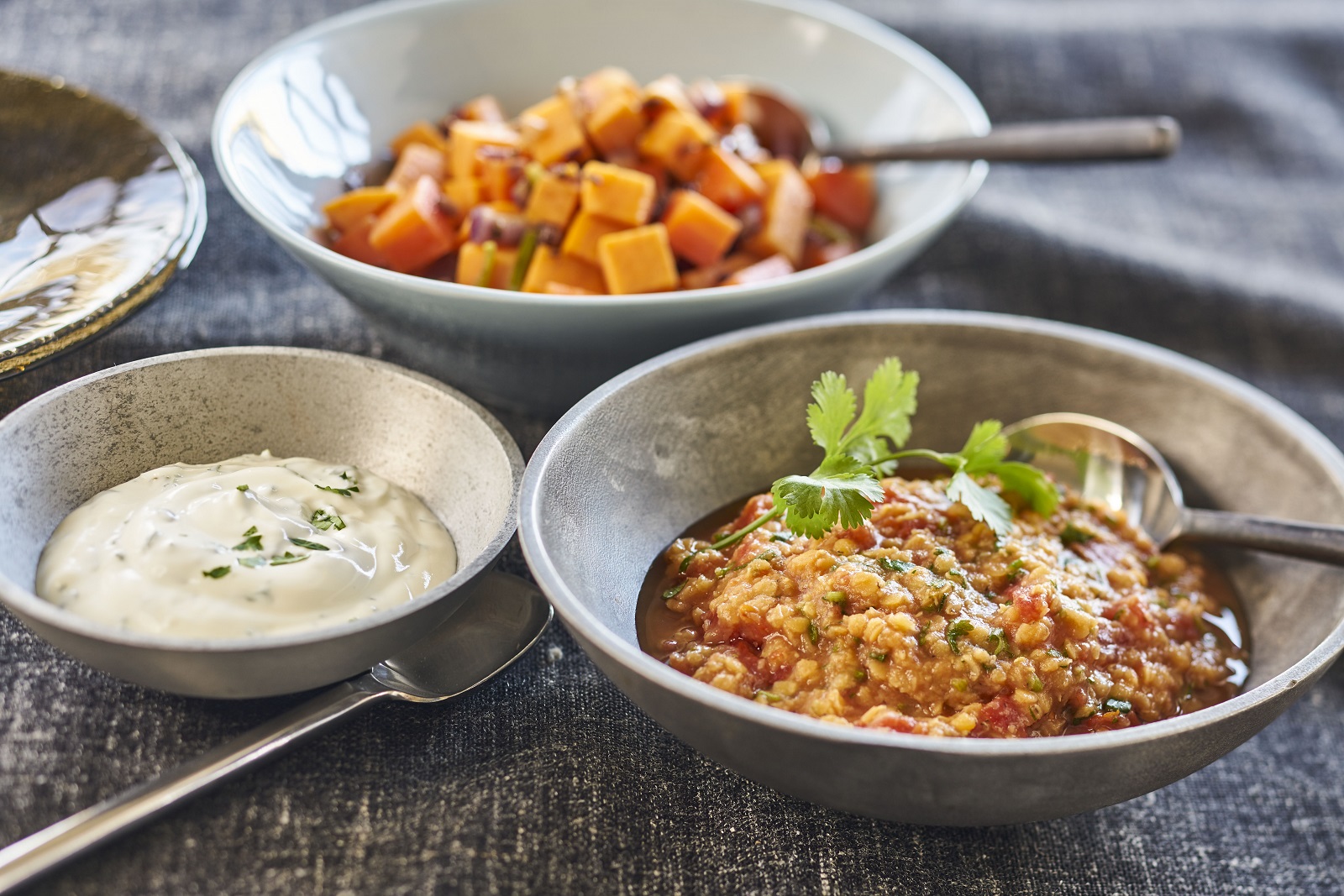 Veggipedia - Dahl with sweet potato and coriander yoghurt