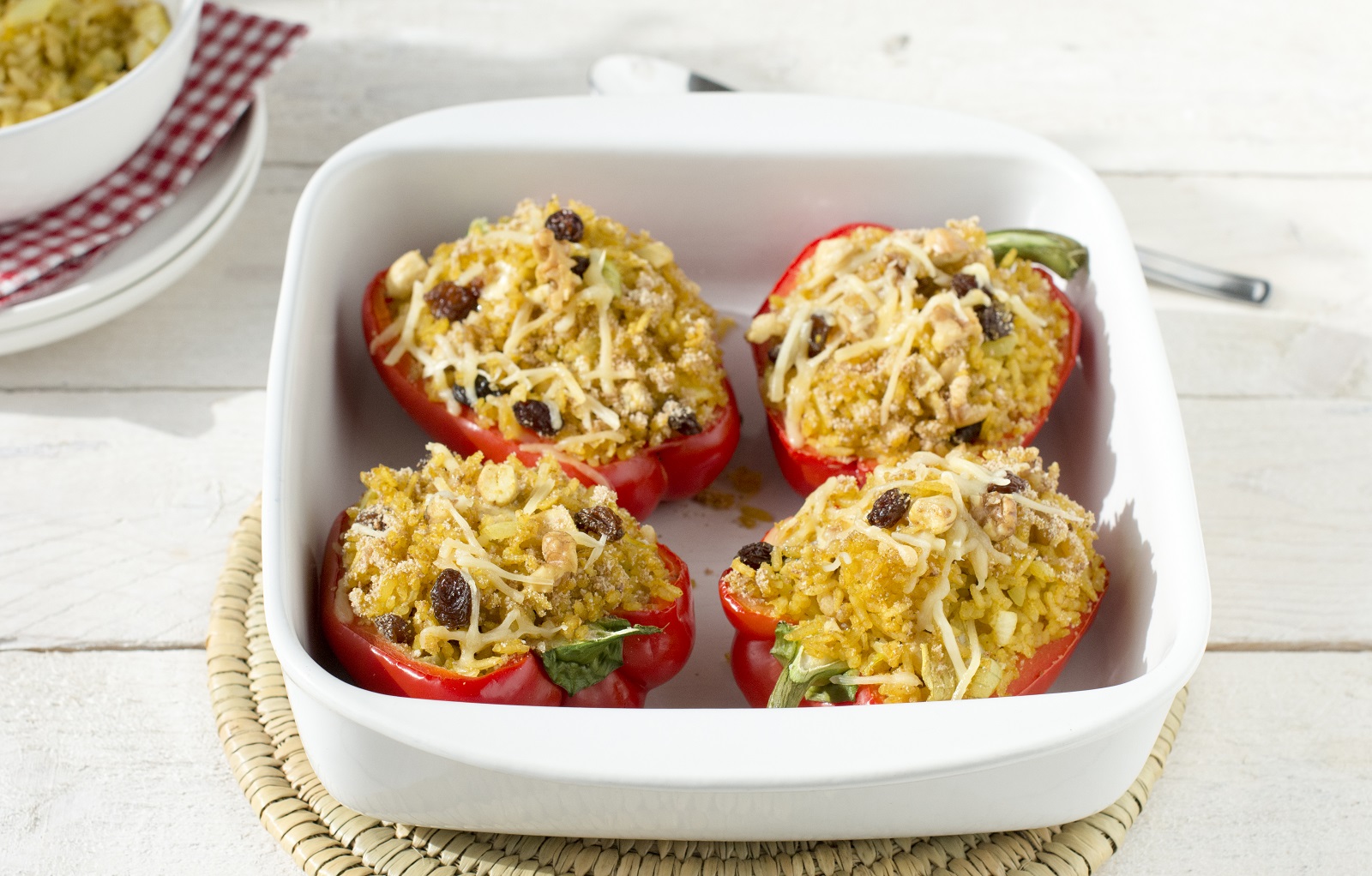 Veggipedia - Stuffed sweet pepper with curry rice